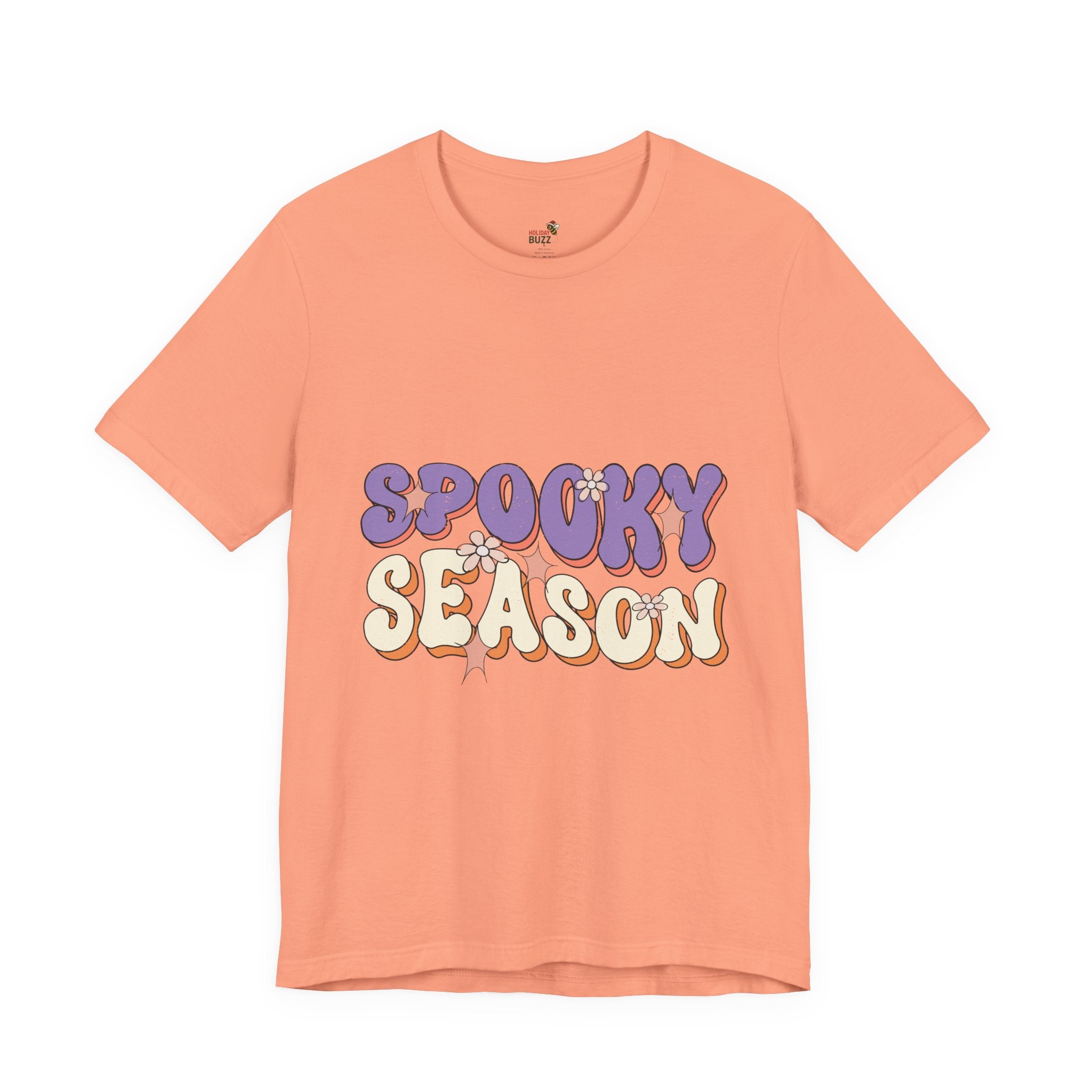 Spooky Season Retro Halloween T-Shirt – Groovy Fall Graphic Tee | Vintage Floral Halloween Shirt | Cute Aesthetic Autumn Top
