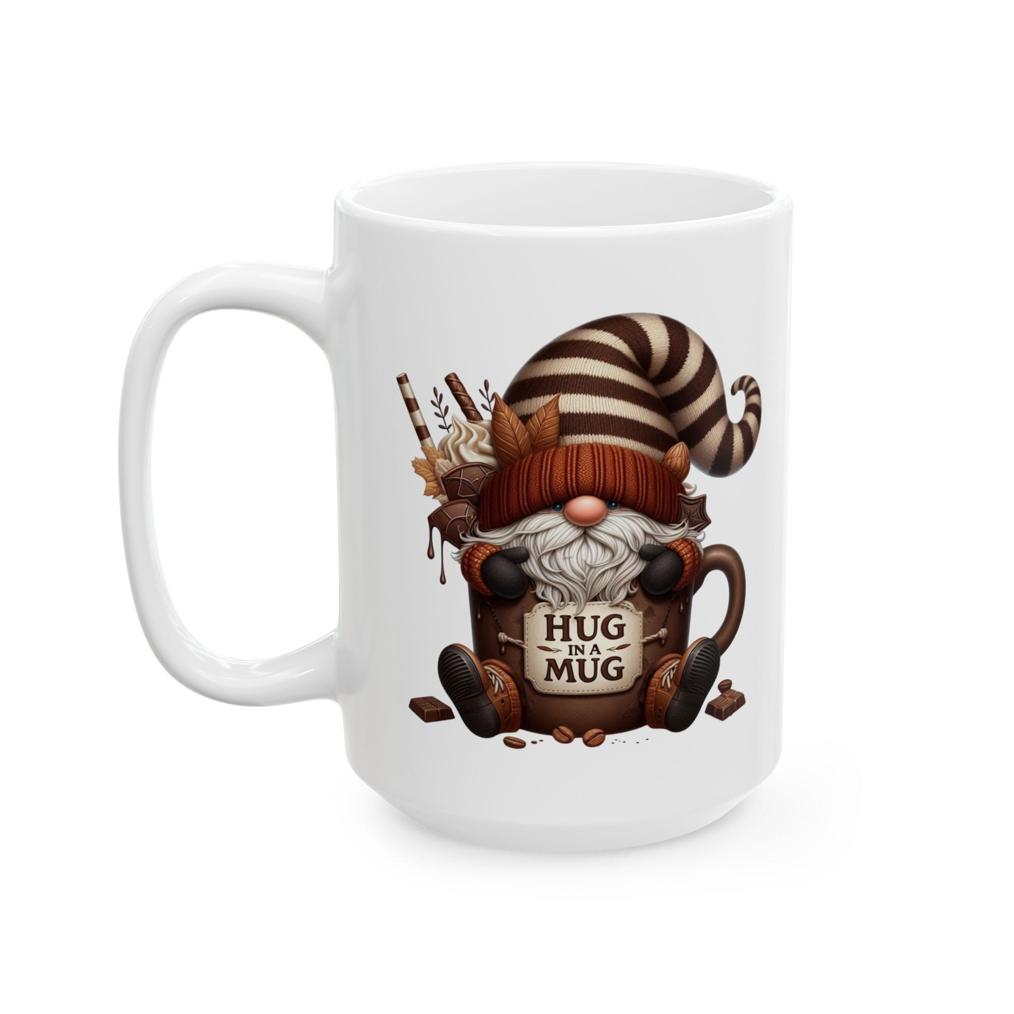 Hug in a Mug Coffee Cup – Cozy Gnome Mug | Cute Holiday Gift for Coffee & Cocoa Lovers