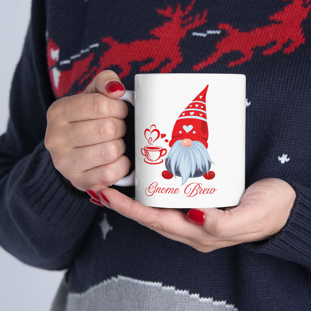 Gnome Brew Coffee Mug – Cute Holiday Gnome Cup | Christmas Gift for Coffee Lovers & Winter Mornings