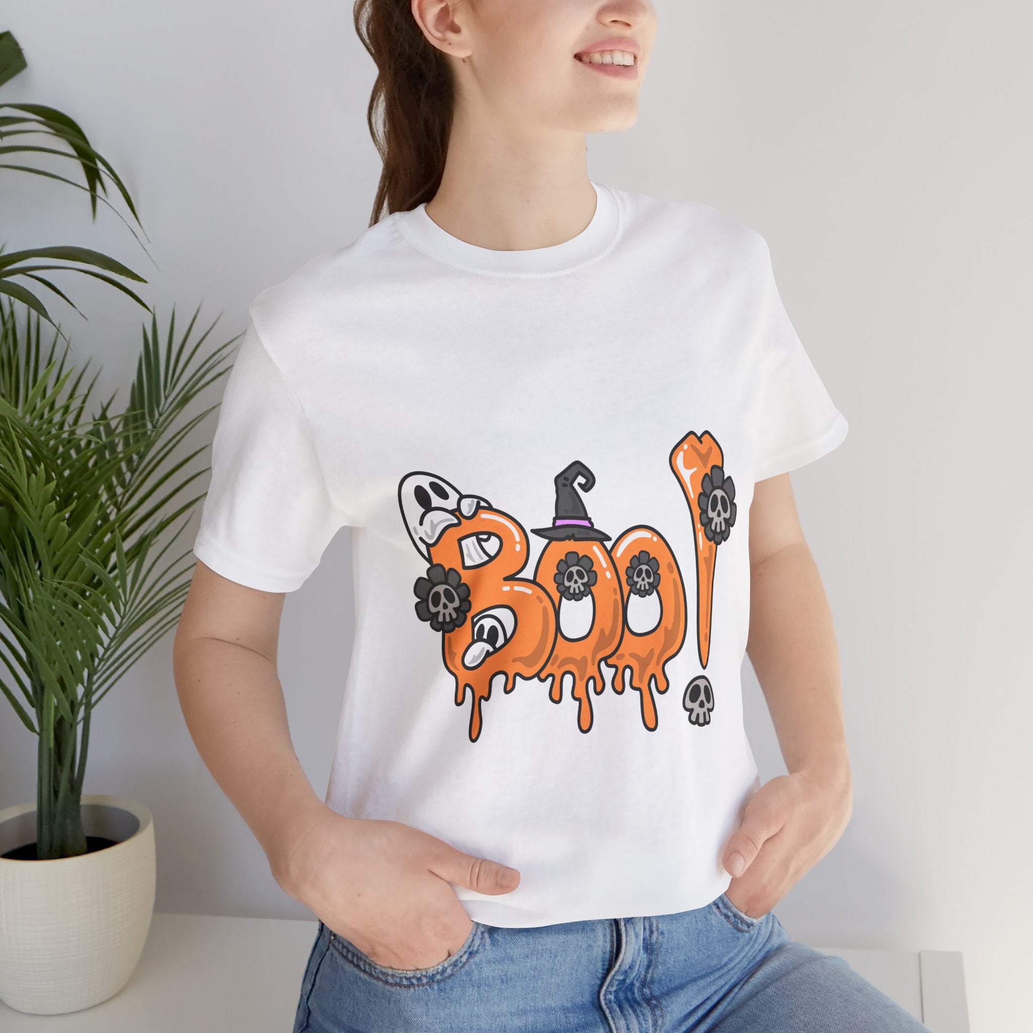 BOO! Dripping Halloween T-Shirt – Cute Spooky Graphic Tee for Fall, Ghost & Skull Aesthetic