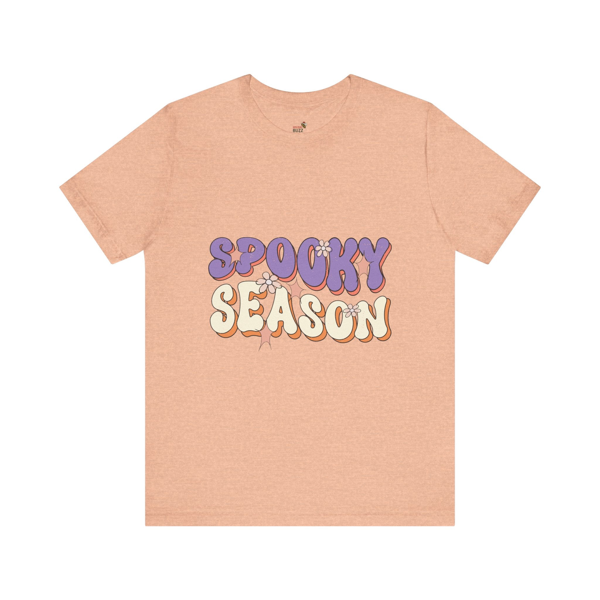 Spooky Season Retro Halloween T-Shirt – Groovy Fall Graphic Tee | Vintage Floral Halloween Shirt | Cute Aesthetic Autumn Top