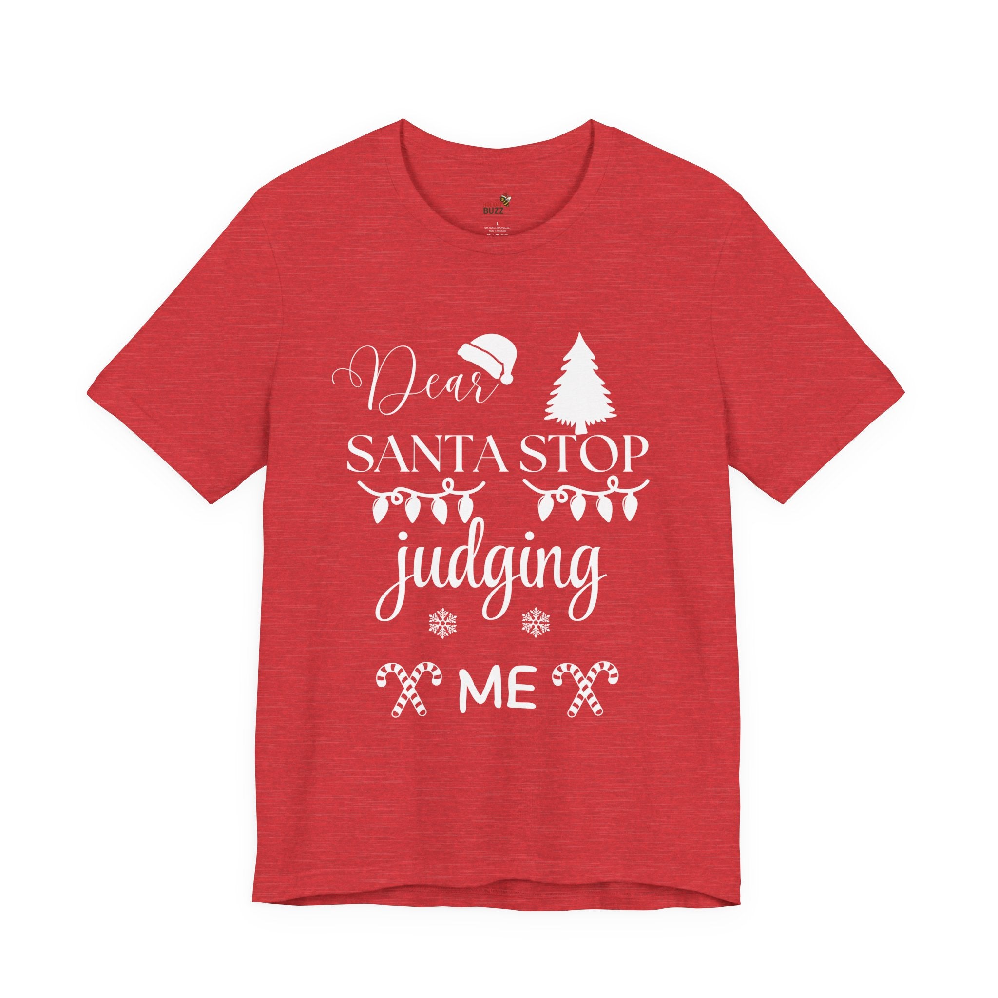 Dear Santa Stop Judging Me – Funny Christmas Shirt | Holiday Humor Graphic Tee