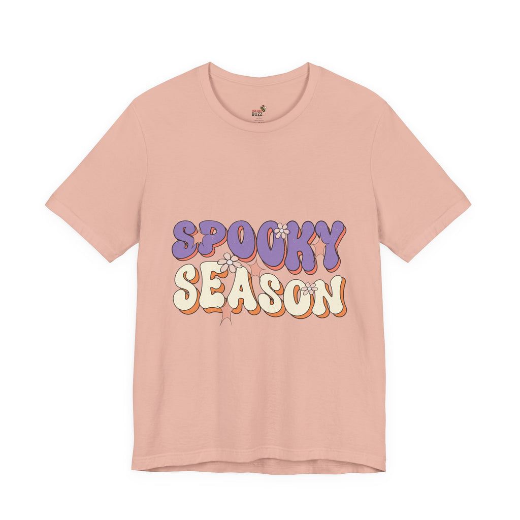 Spooky Season Retro Halloween T-Shirt – Groovy Fall Graphic Tee | Vintage Floral Halloween Shirt | Cute Aesthetic Autumn Top