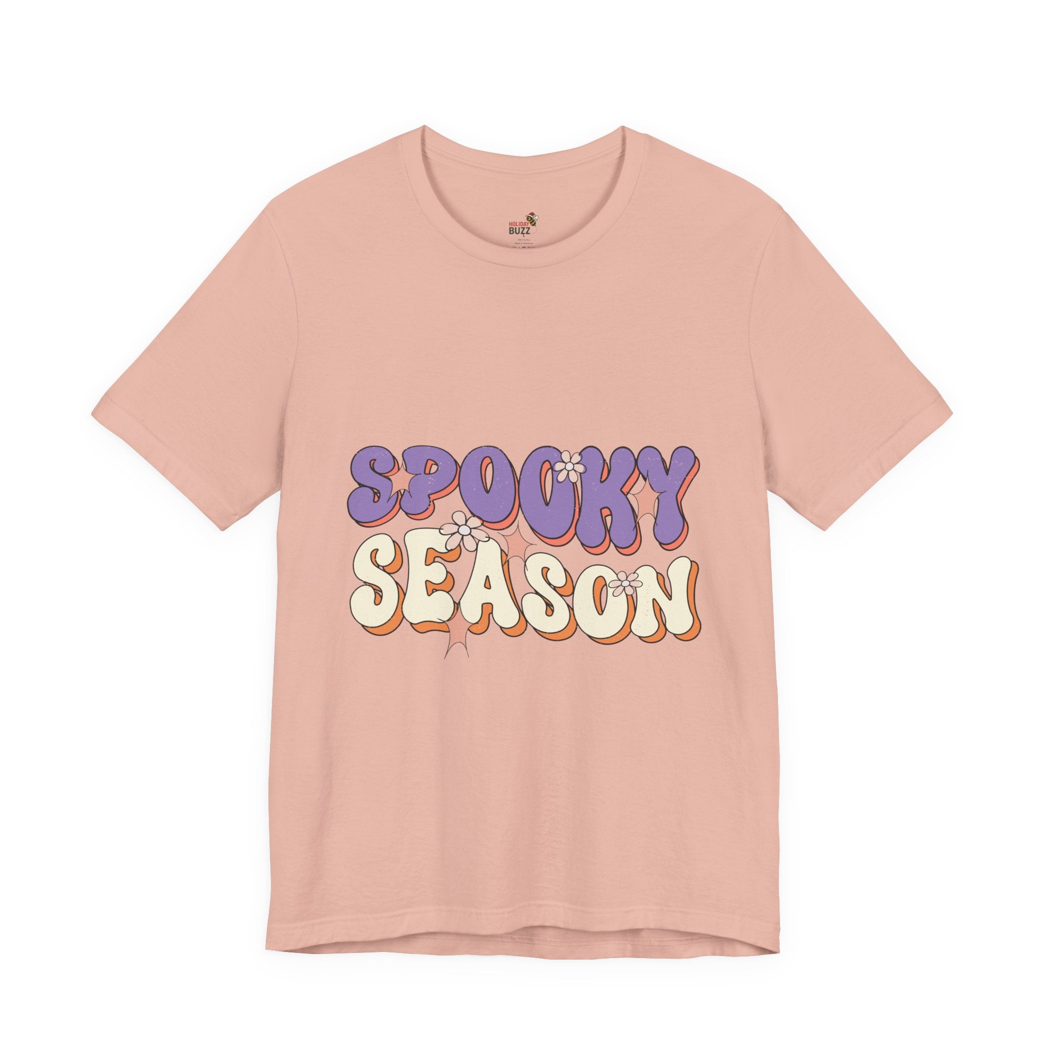 Spooky Season Retro Halloween T-Shirt – Groovy Fall Graphic Tee | Vintage Floral Halloween Shirt | Cute Aesthetic Autumn Top