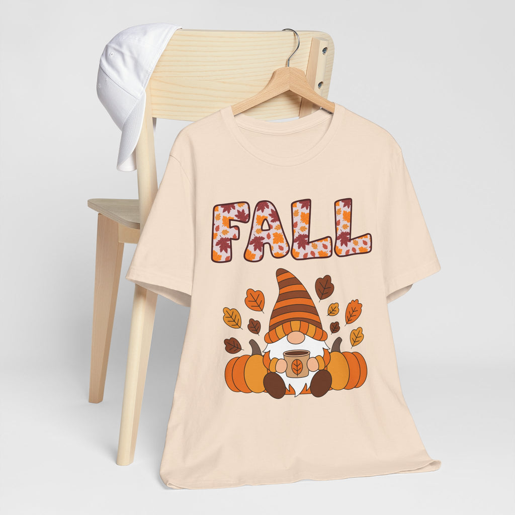 Fall Gnome Shirt – Cozy Autumn Coffee Tee | Cute Pumpkin and Leaves T-Shirt for Women