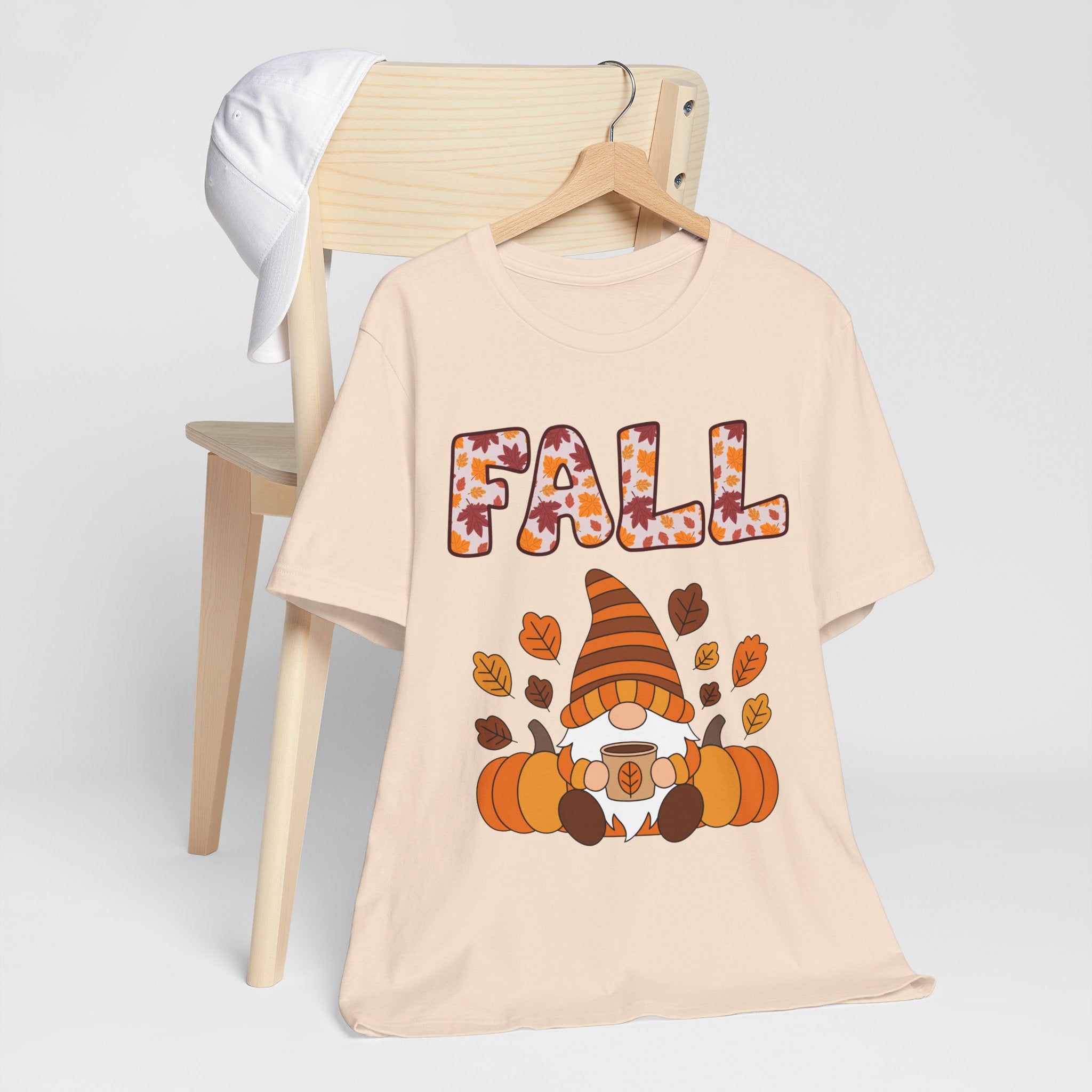 Fall Gnome Shirt – Cozy Autumn Coffee Tee | Cute Pumpkin and Leaves T-Shirt for Women
