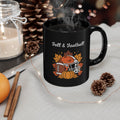 Fall & Football Mug — Autumn Leaves, Helmet & Pumpkin Coffee Cup (11oz/15oz)