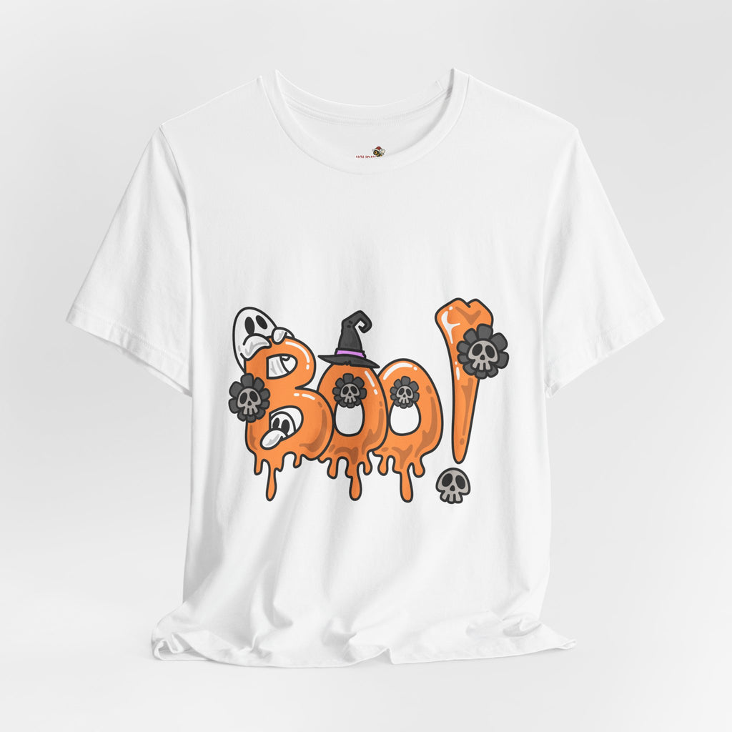 BOO! Dripping Halloween T-Shirt – Cute Spooky Graphic Tee for Fall, Ghost & Skull Aesthetic