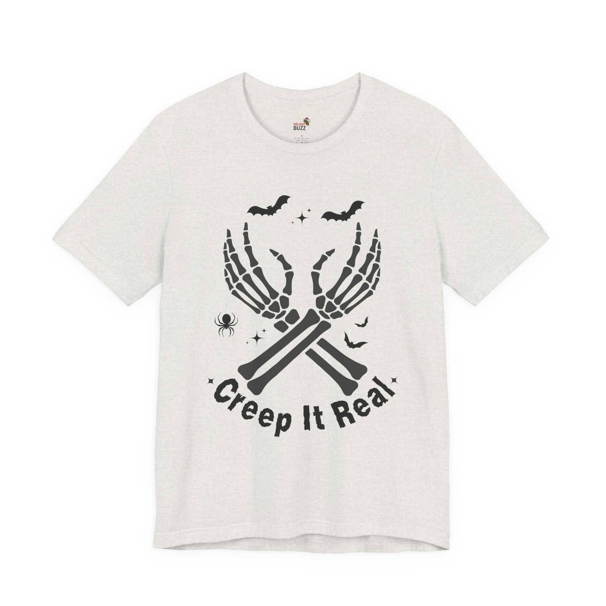 Creep It Real Halloween T-Shirt – Skeleton Hands Graphic Tee | Funny Spooky Season Shirt | Cute Creepy Fall Outfit