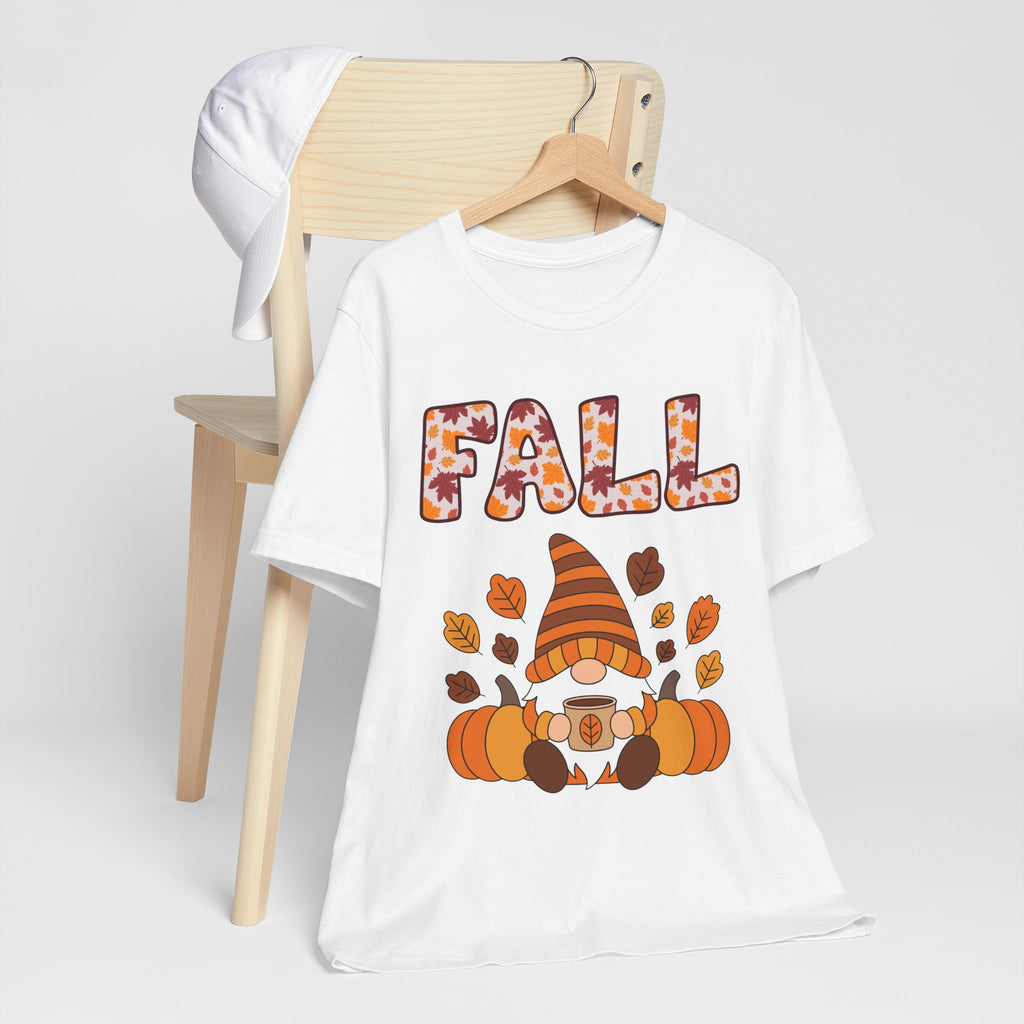 Fall Gnome Shirt – Cozy Autumn Coffee Tee | Cute Pumpkin and Leaves T-Shirt for Women