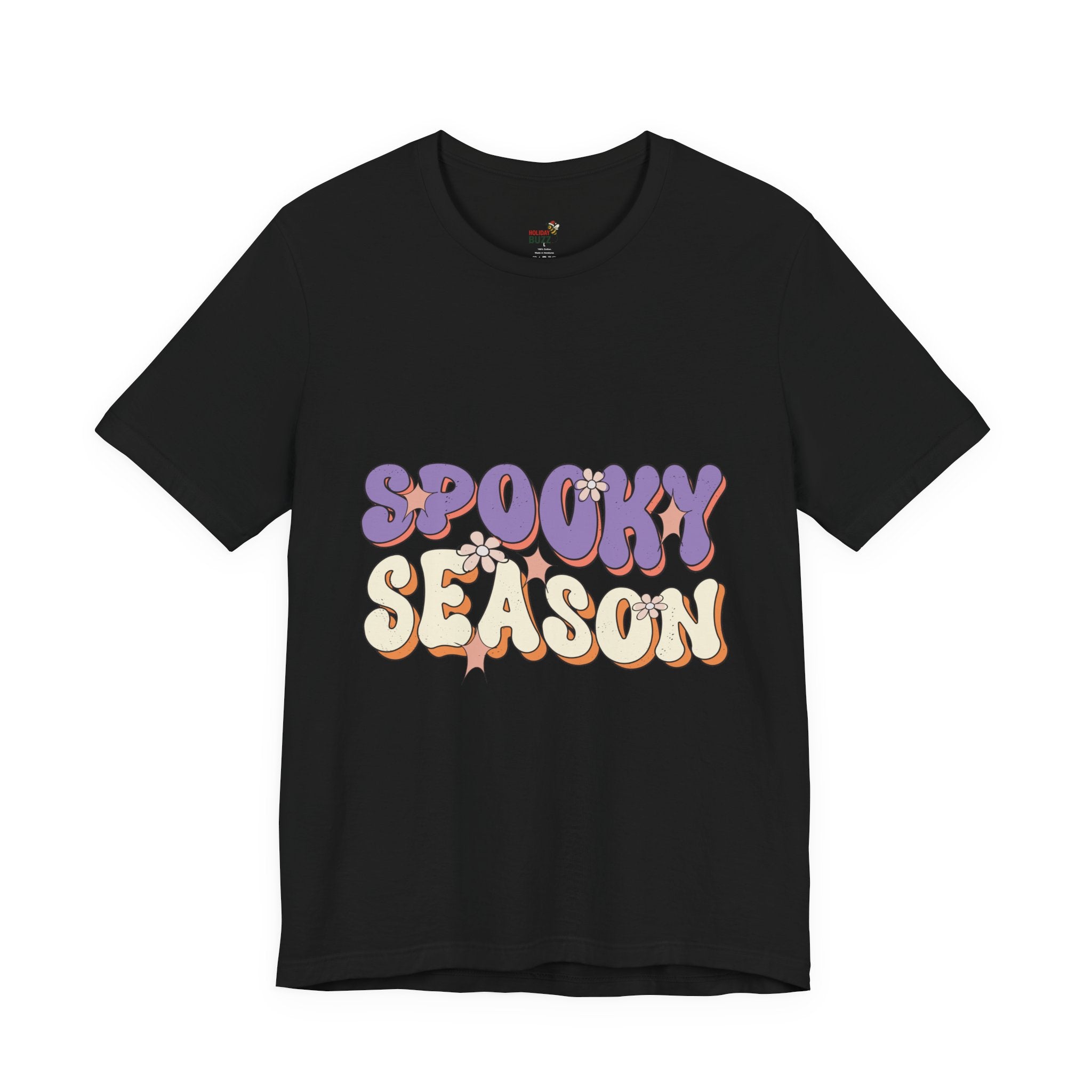 Spooky Season Retro Halloween T-Shirt – Groovy Fall Graphic Tee | Vintage Floral Halloween Shirt | Cute Aesthetic Autumn Top