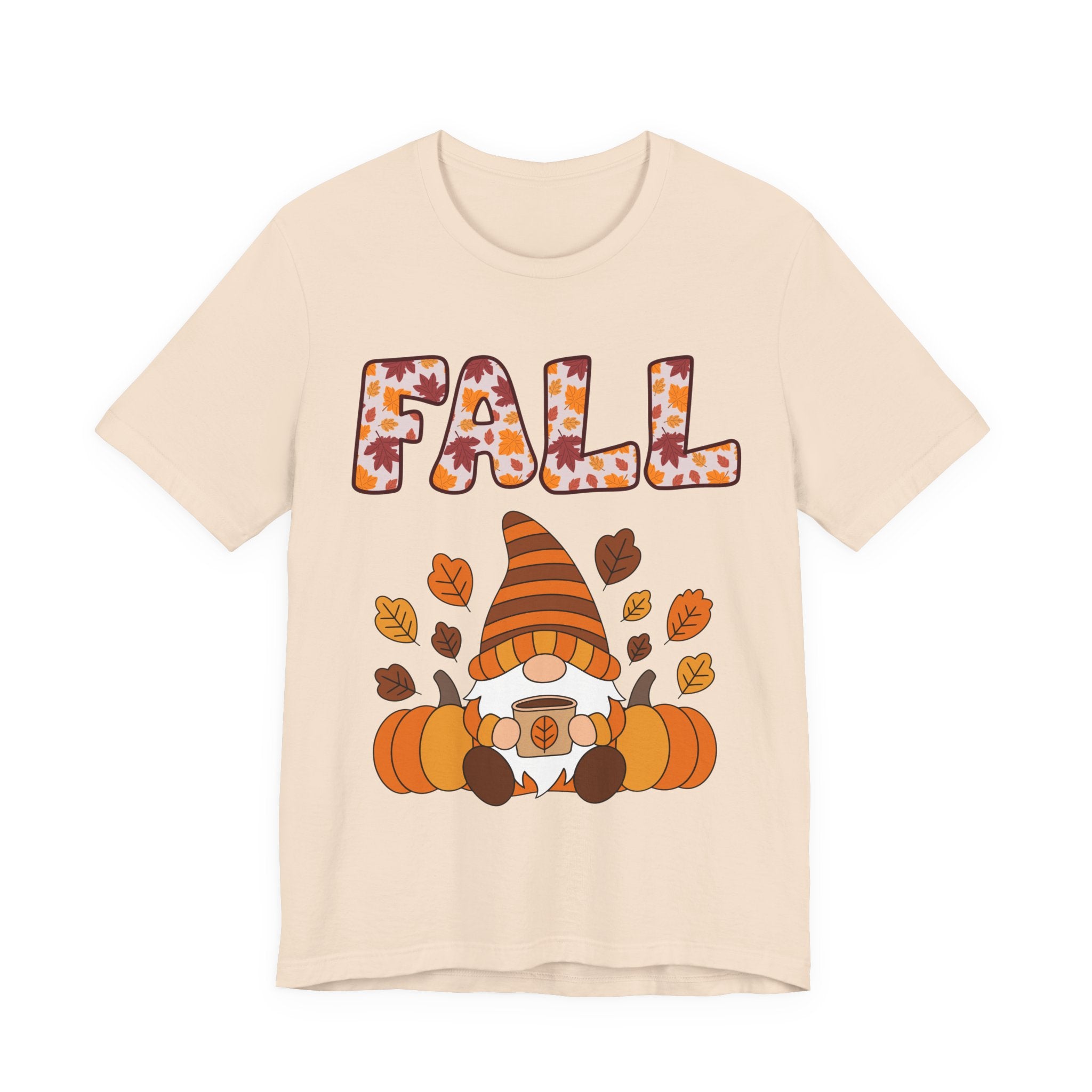 Fall Gnome Shirt – Cozy Autumn Coffee Tee | Cute Pumpkin and Leaves T-Shirt for Women