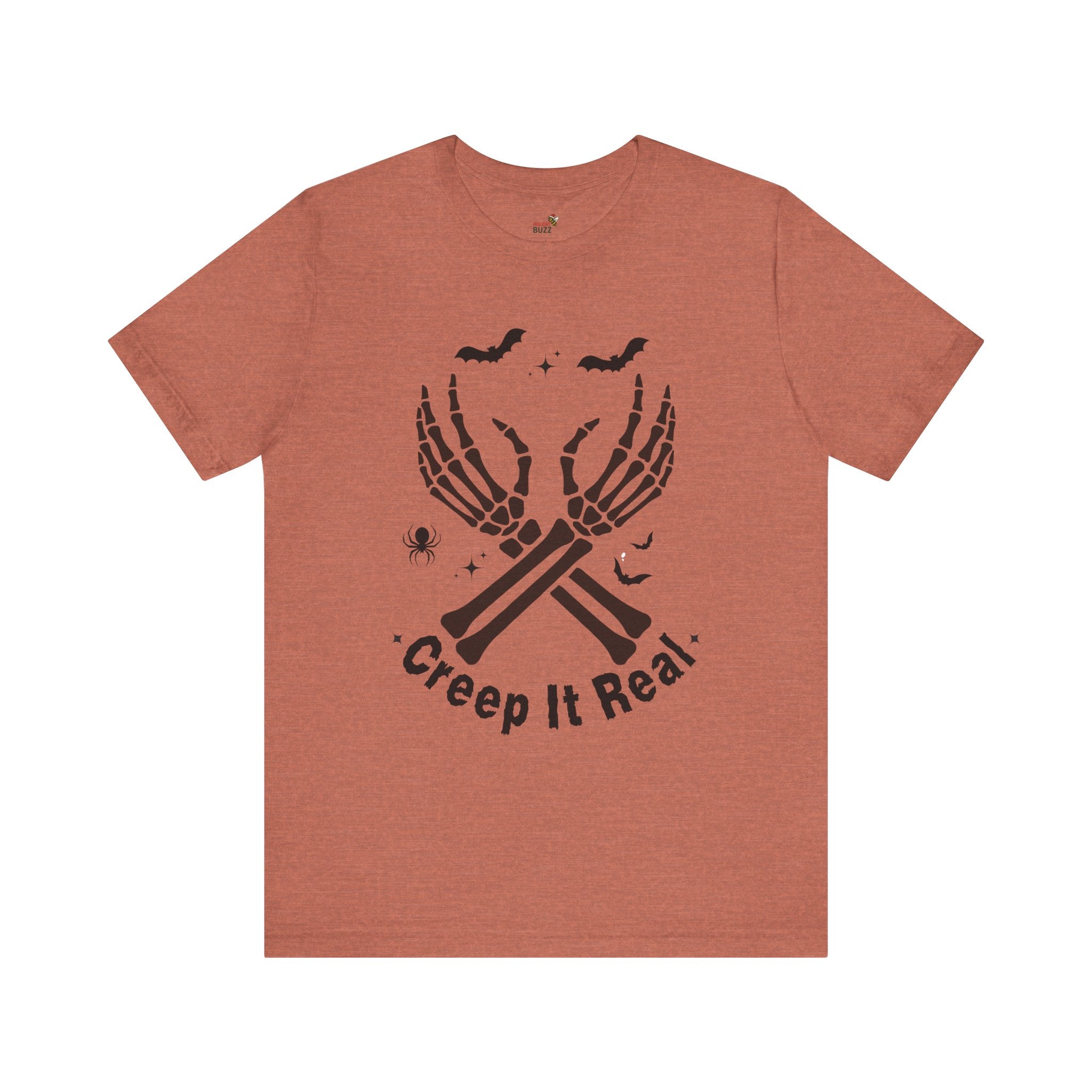 Creep It Real Halloween T-Shirt – Skeleton Hands Graphic Tee | Funny Spooky Season Shirt | Cute Creepy Fall Outfit