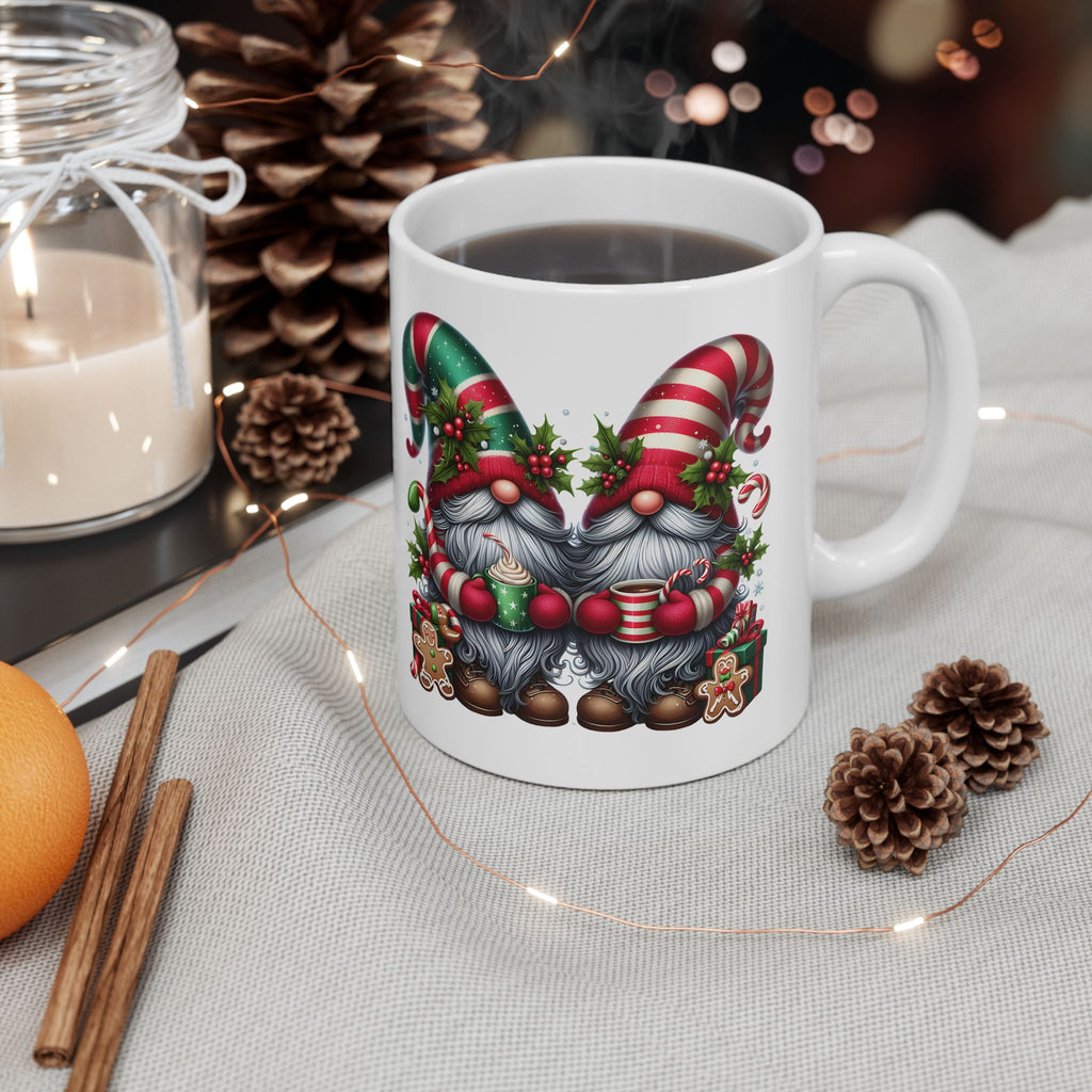 Festive Gnome Ceramic Mug - Holiday Cheer for Coffee Lovers
