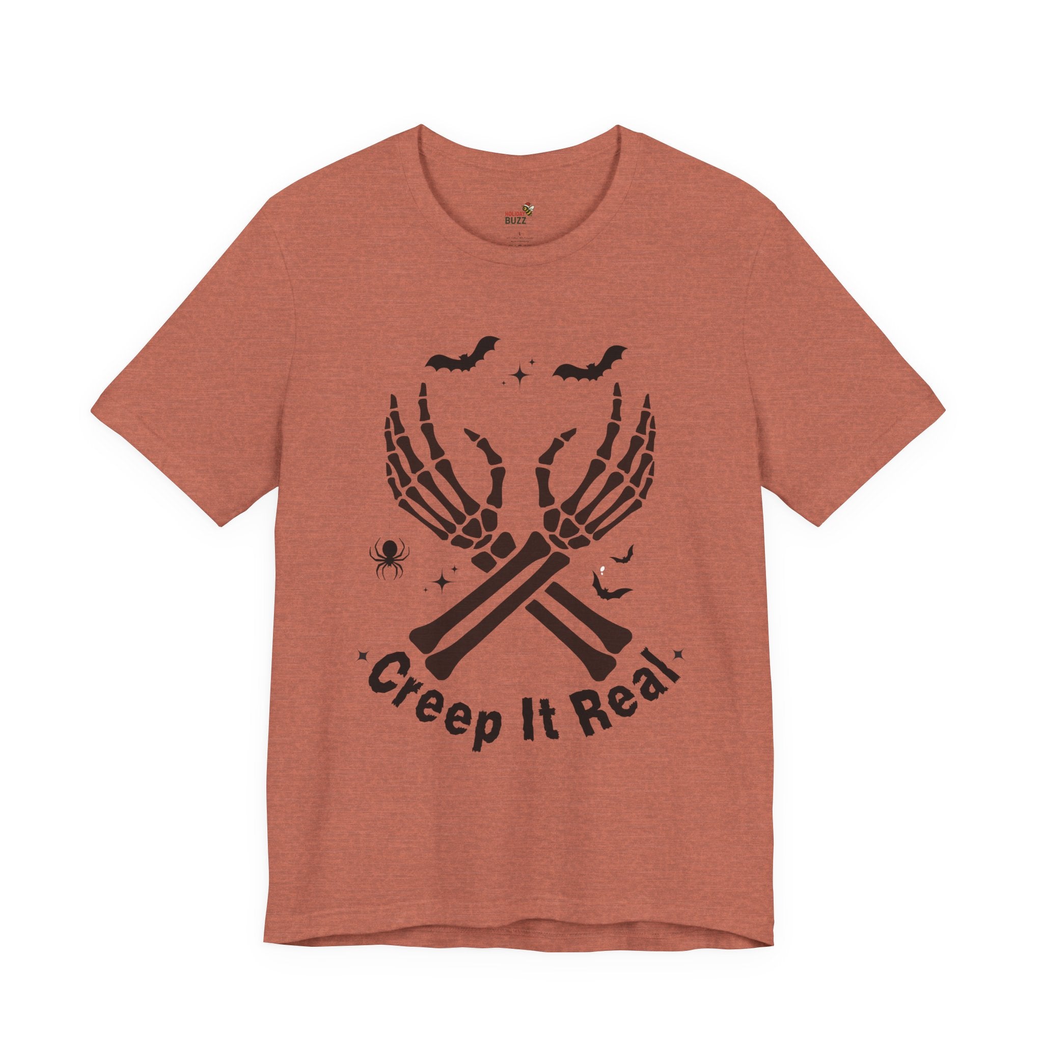 Creep It Real Halloween T-Shirt – Skeleton Hands Graphic Tee | Funny Spooky Season Shirt | Cute Creepy Fall Outfit