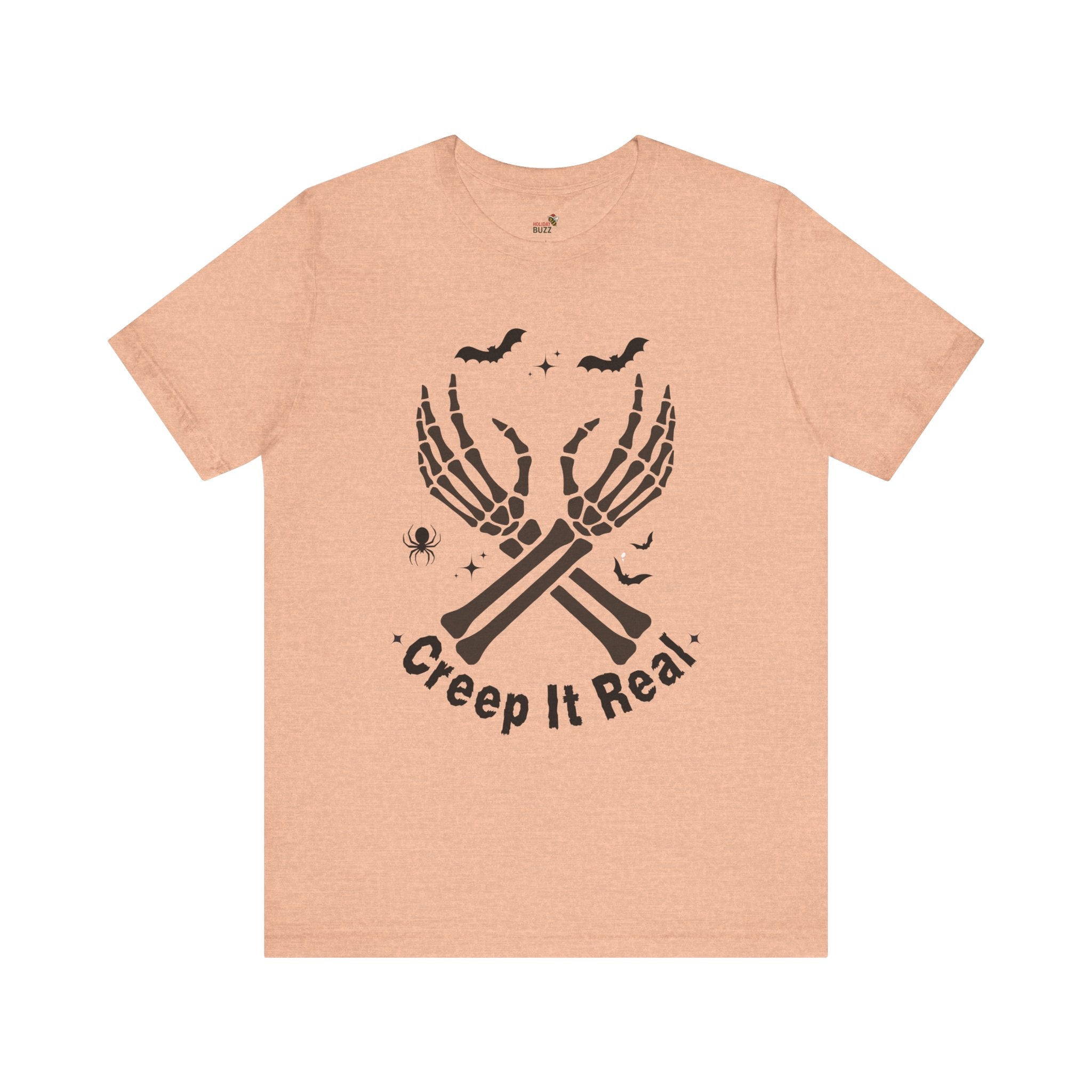 Creep It Real Halloween T-Shirt – Skeleton Hands Graphic Tee | Funny Spooky Season Shirt | Cute Creepy Fall Outfit