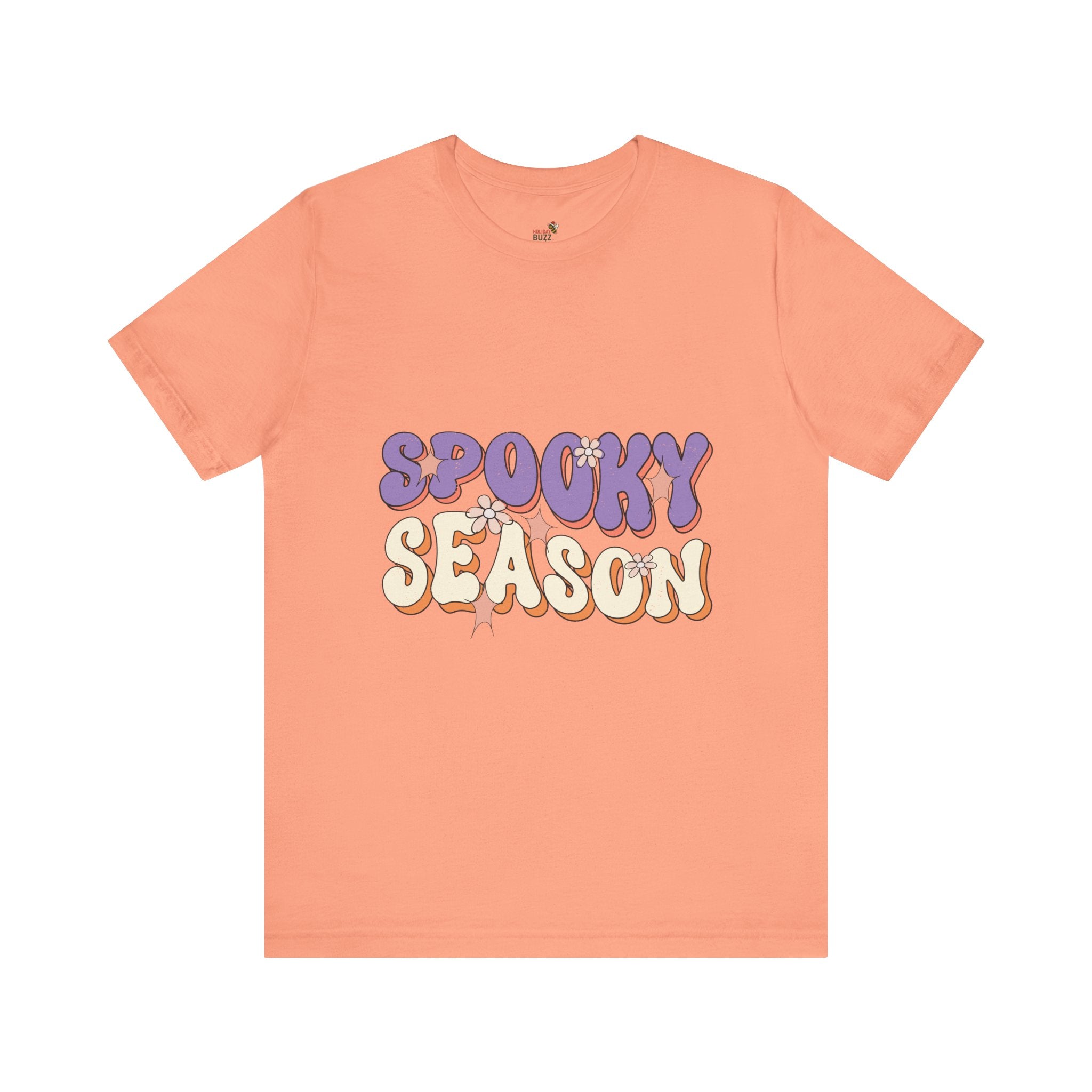 Spooky Season Retro Halloween T-Shirt – Groovy Fall Graphic Tee | Vintage Floral Halloween Shirt | Cute Aesthetic Autumn Top