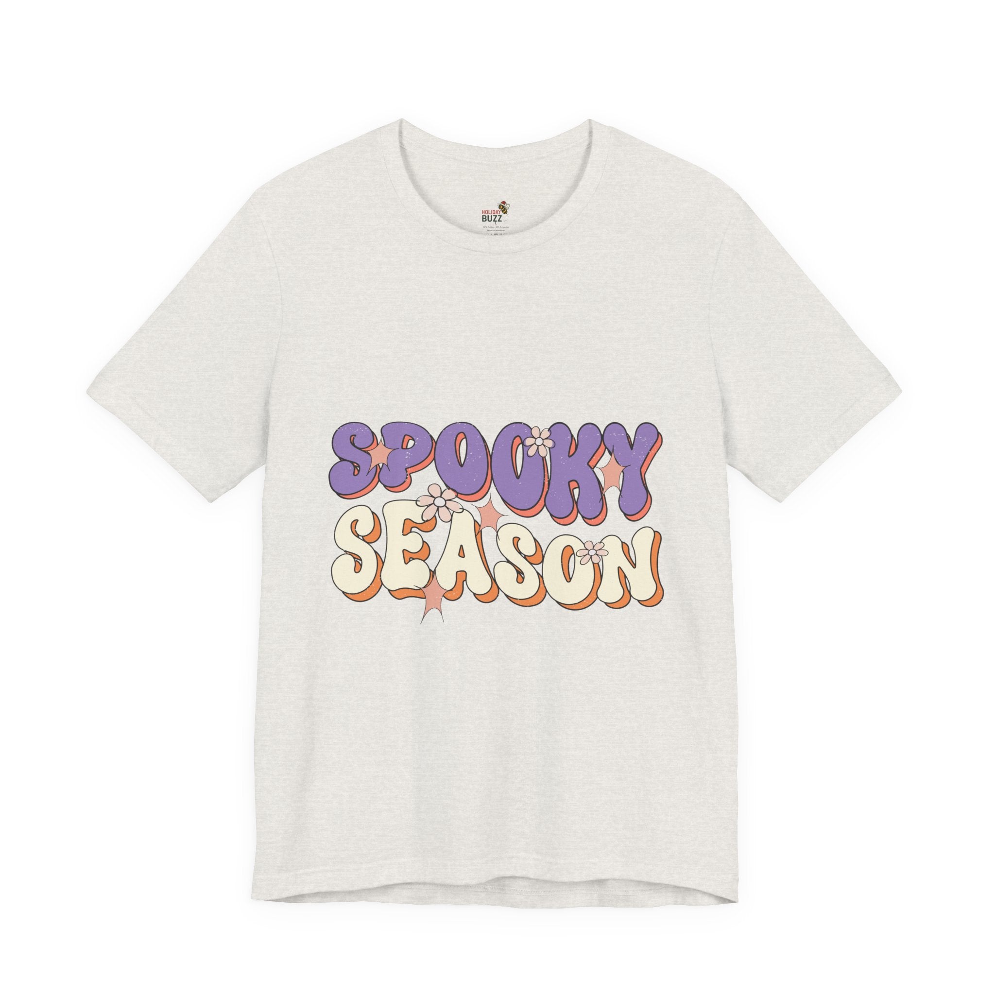 Spooky Season Retro Halloween T-Shirt – Groovy Fall Graphic Tee | Vintage Floral Halloween Shirt | Cute Aesthetic Autumn Top
