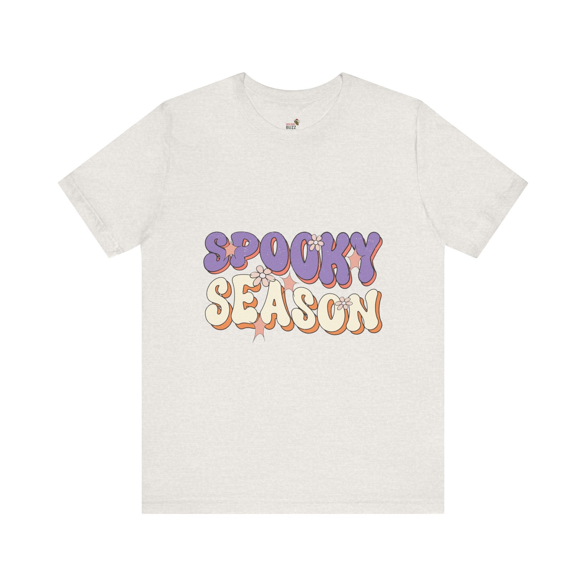 Spooky Season Retro Halloween T-Shirt – Groovy Fall Graphic Tee | Vintage Floral Halloween Shirt | Cute Aesthetic Autumn Top