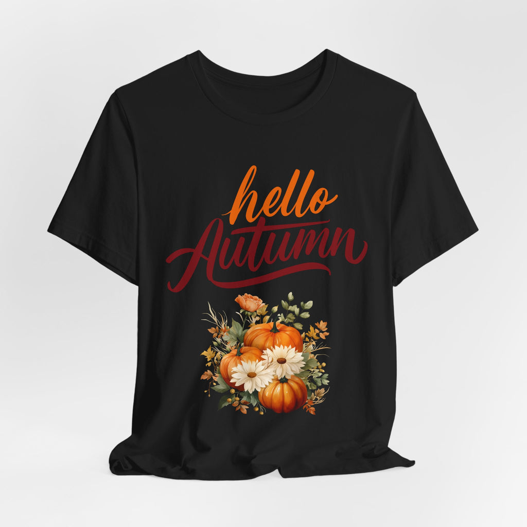 Hello Autumn Fall Shirt – Pumpkin Floral Tee | Cozy Thanksgiving Outfit for Women