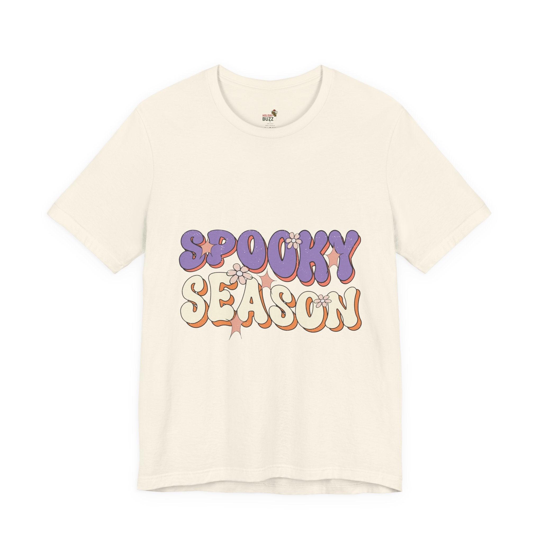 Spooky Season Retro Halloween T-Shirt – Groovy Fall Graphic Tee | Vintage Floral Halloween Shirt | Cute Aesthetic Autumn Top