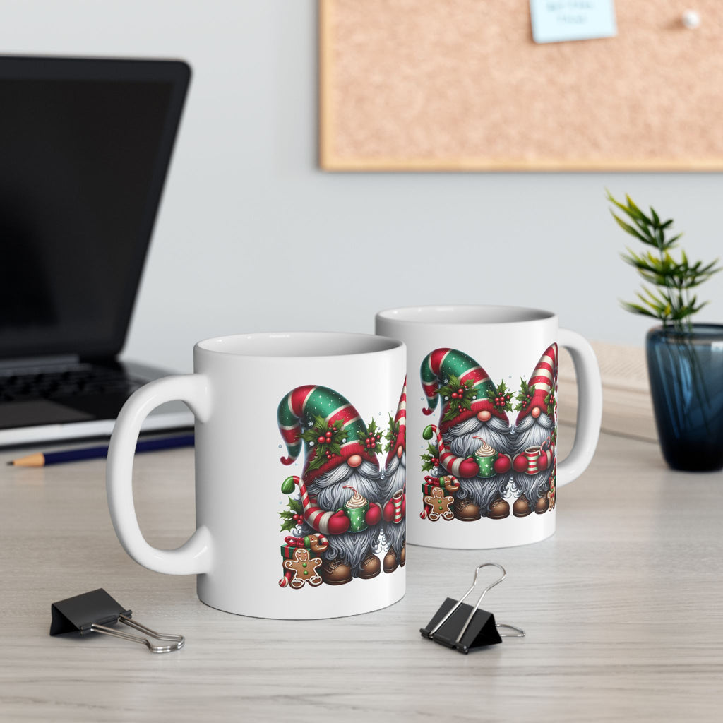 Festive Gnome Ceramic Mug - Holiday Cheer for Coffee Lovers