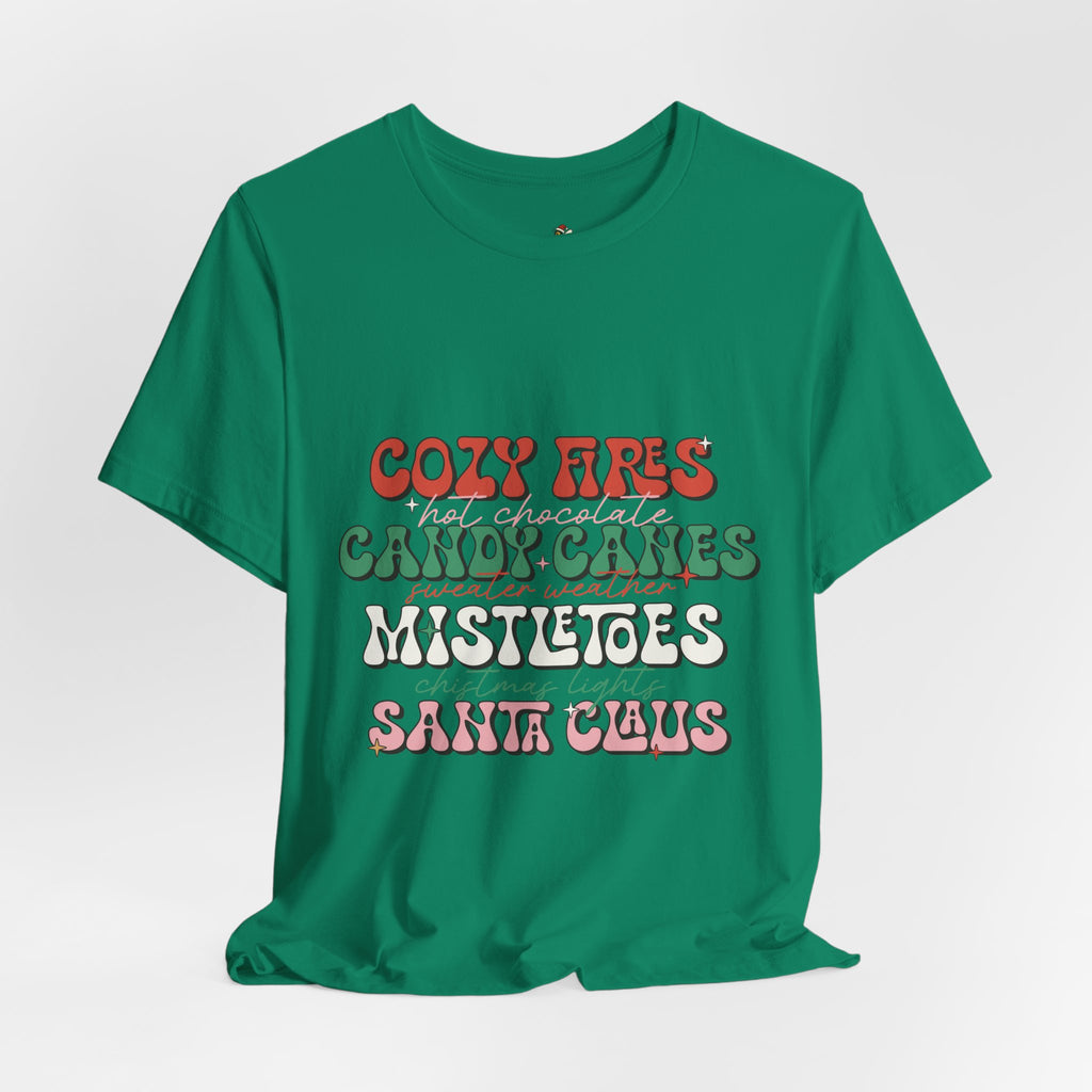 Cozy Fires & Candy Canes Christmas Shirt, Long Sleeve & Hoodie